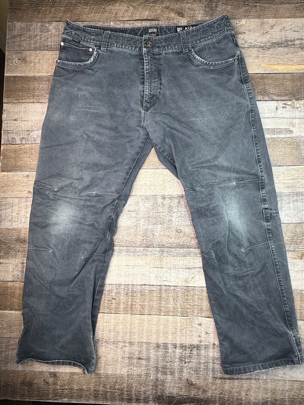 Kuhl Rydr Pants Mens 38x30 Blue Vintage Patina Dye Stretch Canvas Hiking Rugged